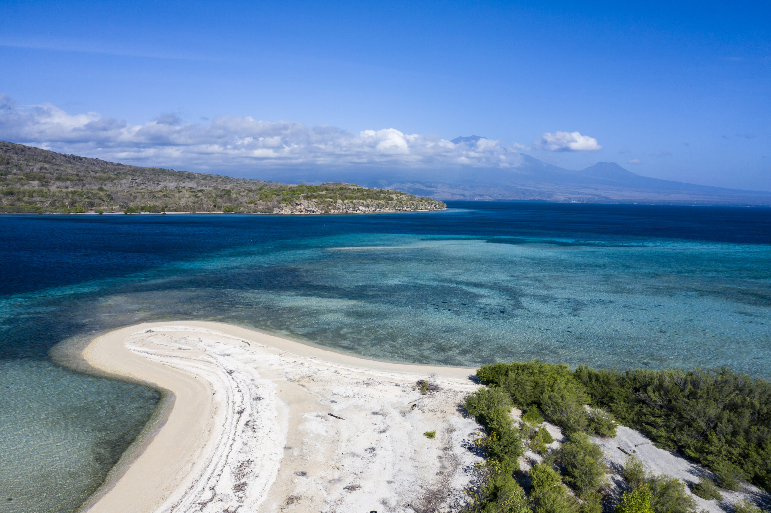 White sand beach in Menjangan island in Bali Indonesia